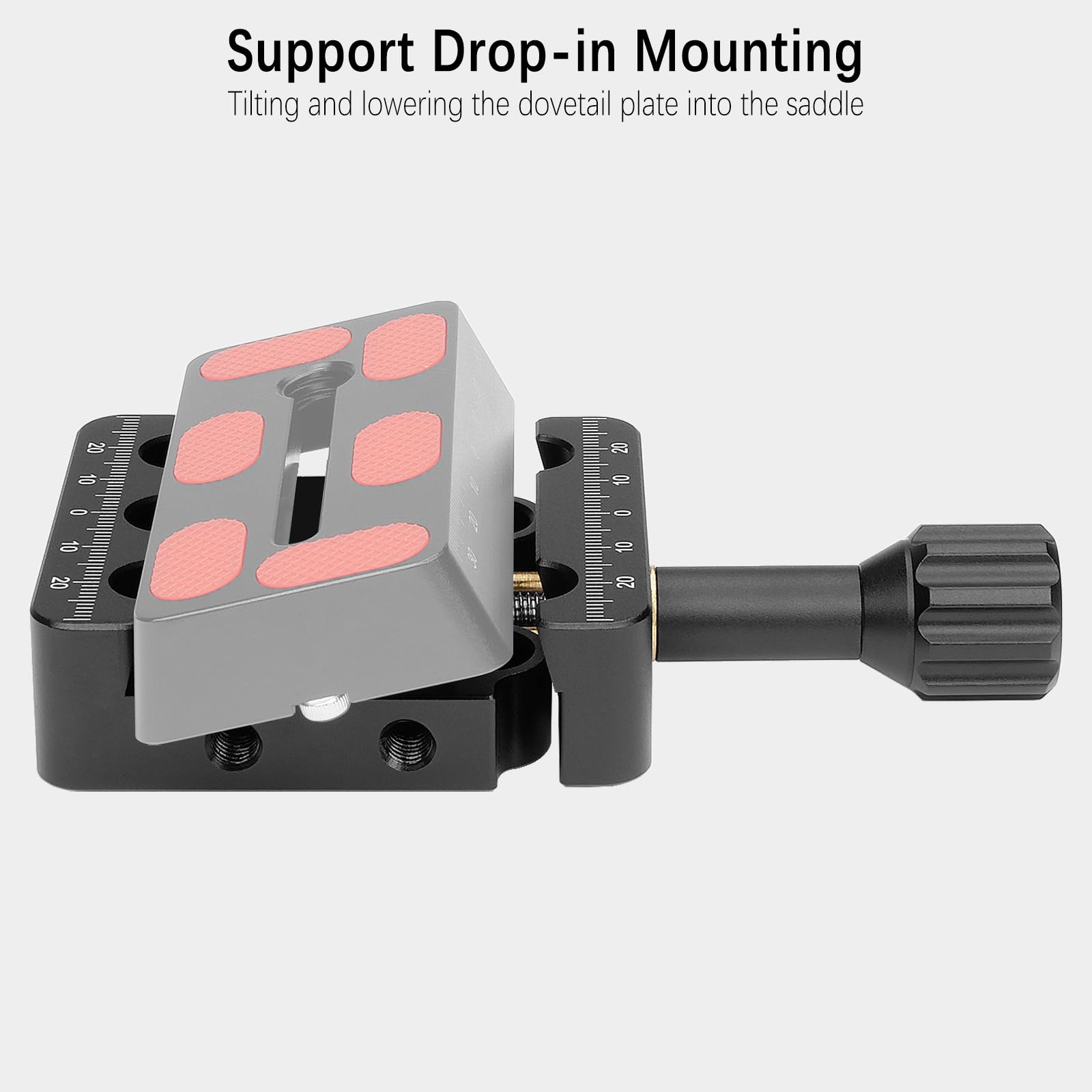 Yueoct Telescope Dovetail Saddle Clamp Tripod Adapter Mount For Vixen Style Dovetail Plate, Support Drop In Mounting, With M6 M8